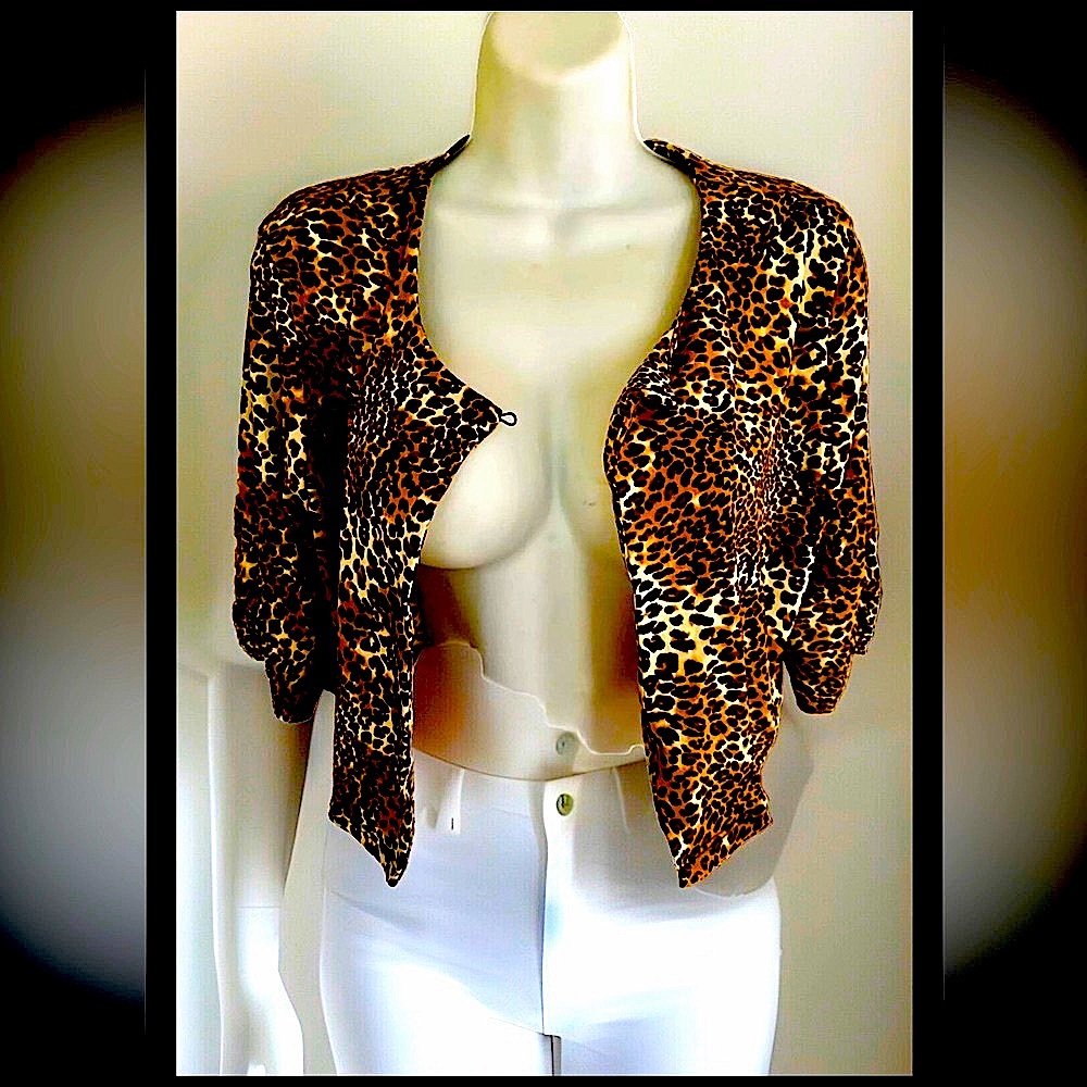 🐆MIRAGE MODE🐆 LEOPARD PRINT SLEEVELESS SHIFT A-LINE DRESS W/ BOLARO JACKET🖤